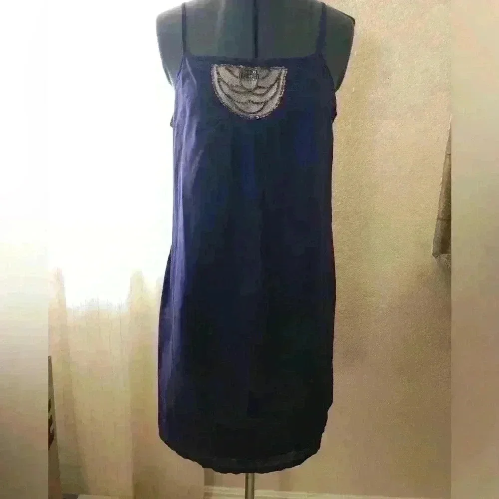 Old Navy Purple Spaghetti Strap Embellished Front Dress Women M